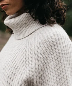 Clearance Finisterre Women's Mora Roll Neck Knit Sweater Ecru