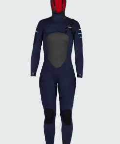 Best Finisterre Women's Nieuwland 5.5/4.5mm Yulex® Chest Zip Hooded Wetsuit Ink