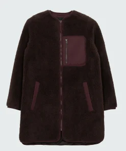 Outlet Finisterre Women's Orsik Fleece Longline Jacket SealBrown