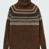 Outlet Finisterre Women's Rocall Fair Isle Roll Neck Sweater ChocolateMulti