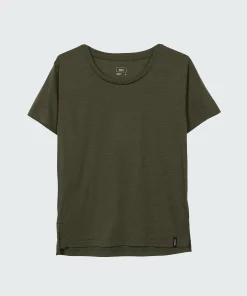 New Finisterre Women's Seeker Merino Scoop Neck T-Shirt Olive