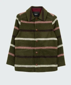 Outlet Finisterre Women's Stowe Blanket Jacket OliveStripeMulti