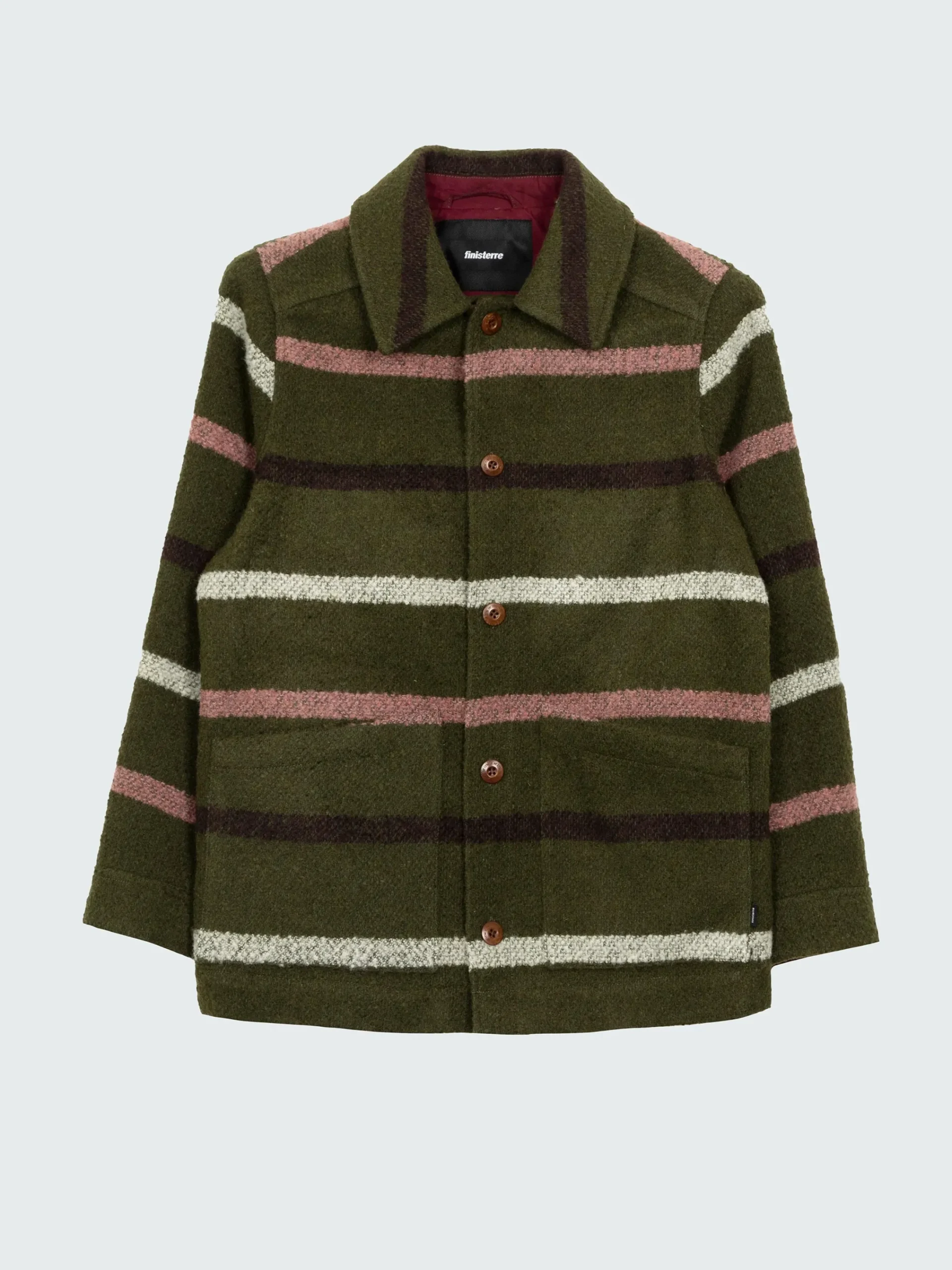 Outlet Finisterre Women's Stowe Blanket Jacket OliveStripeMulti